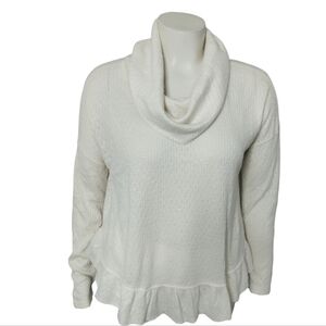 Maeve By Anthropologie‎ Women's Small Addie Ruffled Pullover Cowl Knit Sweater